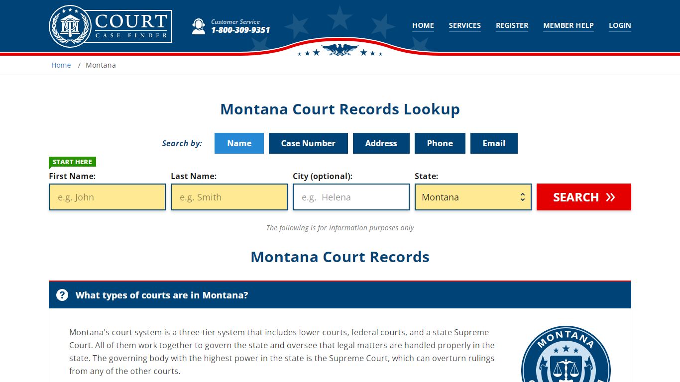 Montana Court Records Lookup - MT Court Case Search